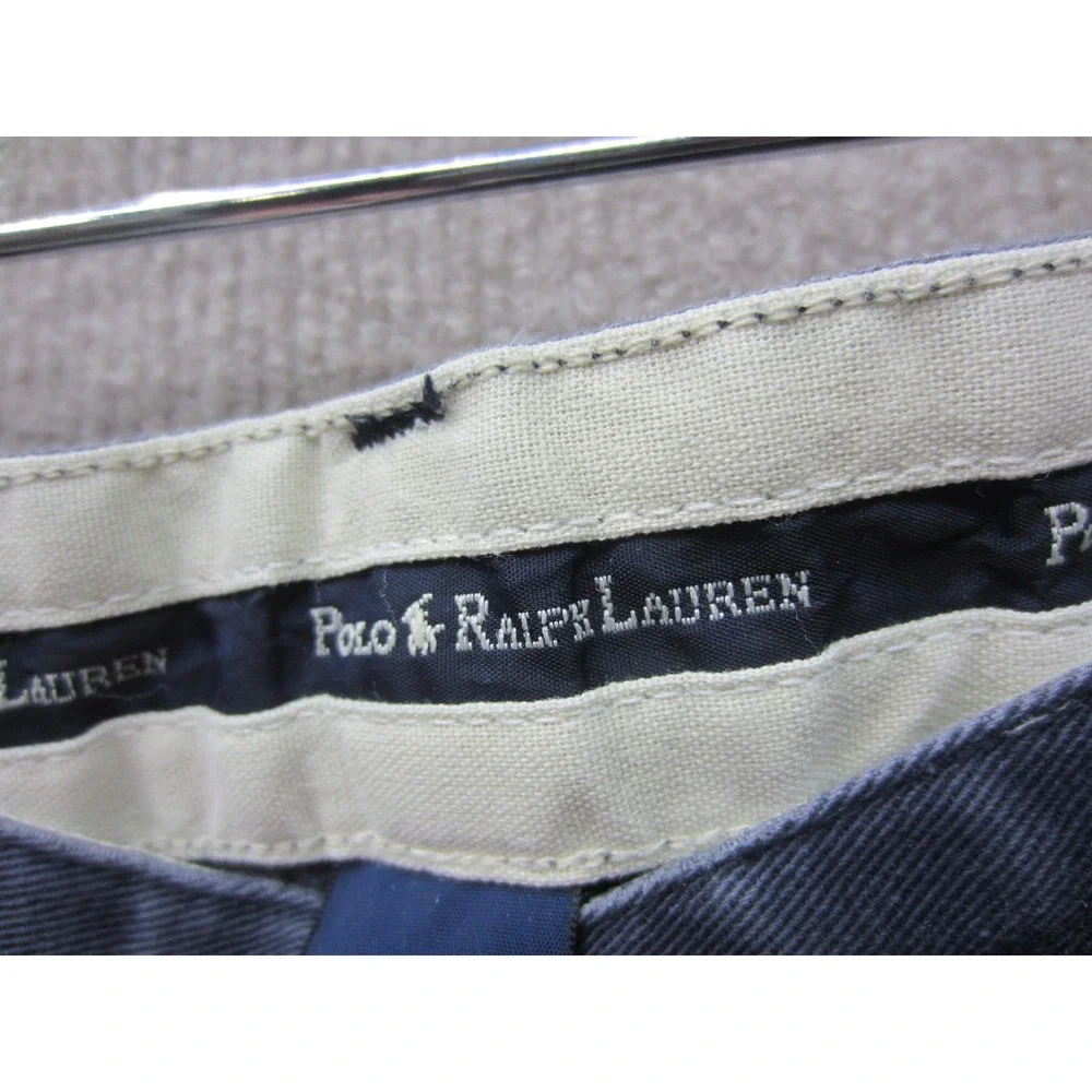 Polo Ralph Lauren Mens Navy Blue Pleated Chino Shorts 100% Cotton Size 36